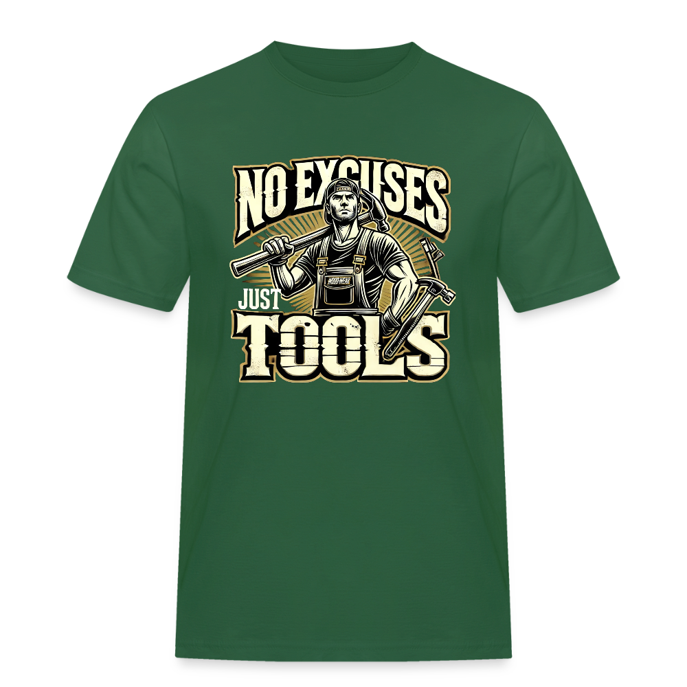 No Excuses, Just Tools! - Tool Titan Rugged T-Shirt - Flaschengrün