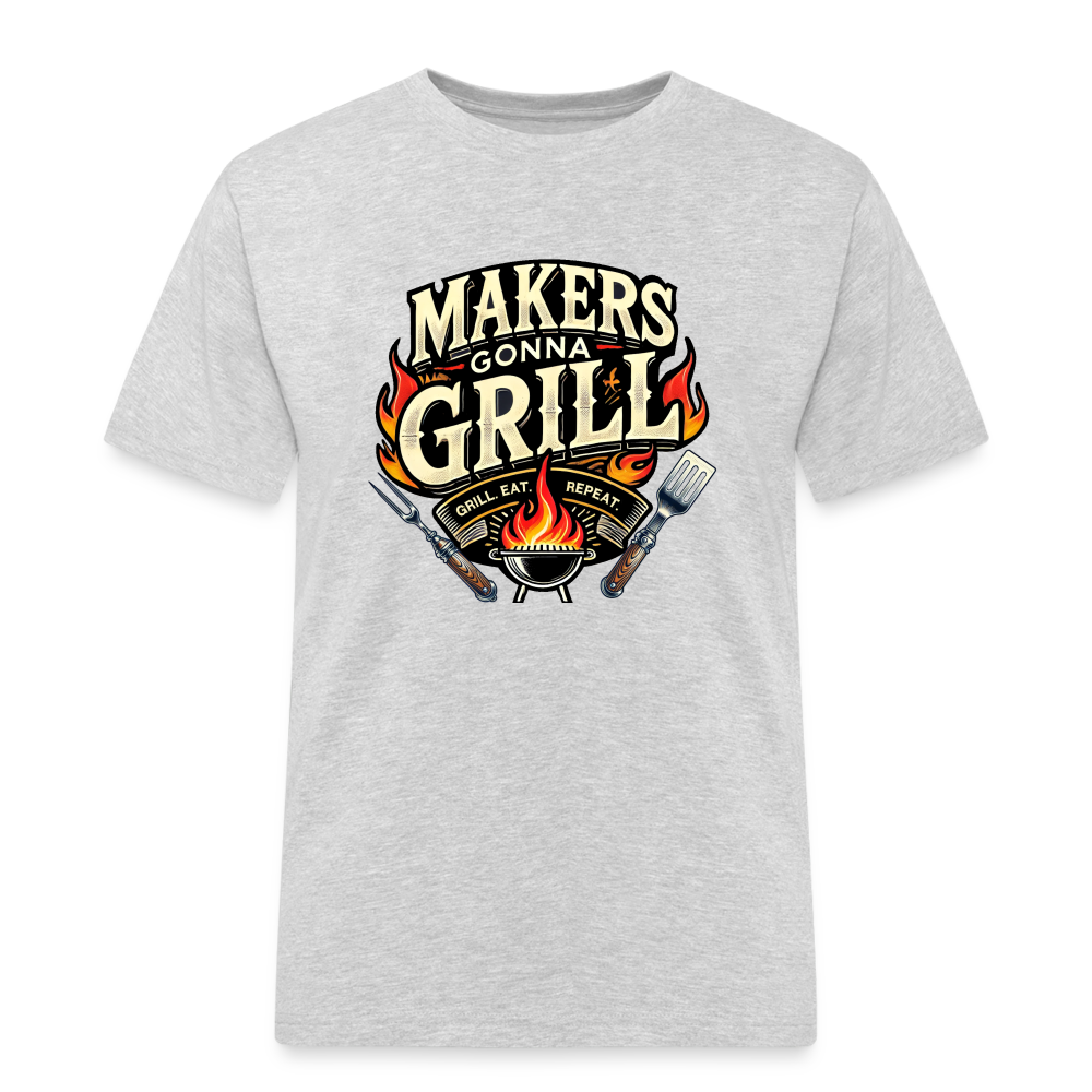 Makers gonna Grill - Rugged T-Shirt - Grau meliert