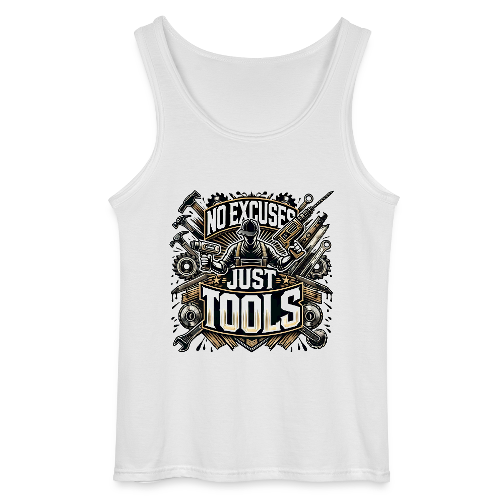 No Excuses, Just Tools! - Drill Sergeant Tank Top - Weiß