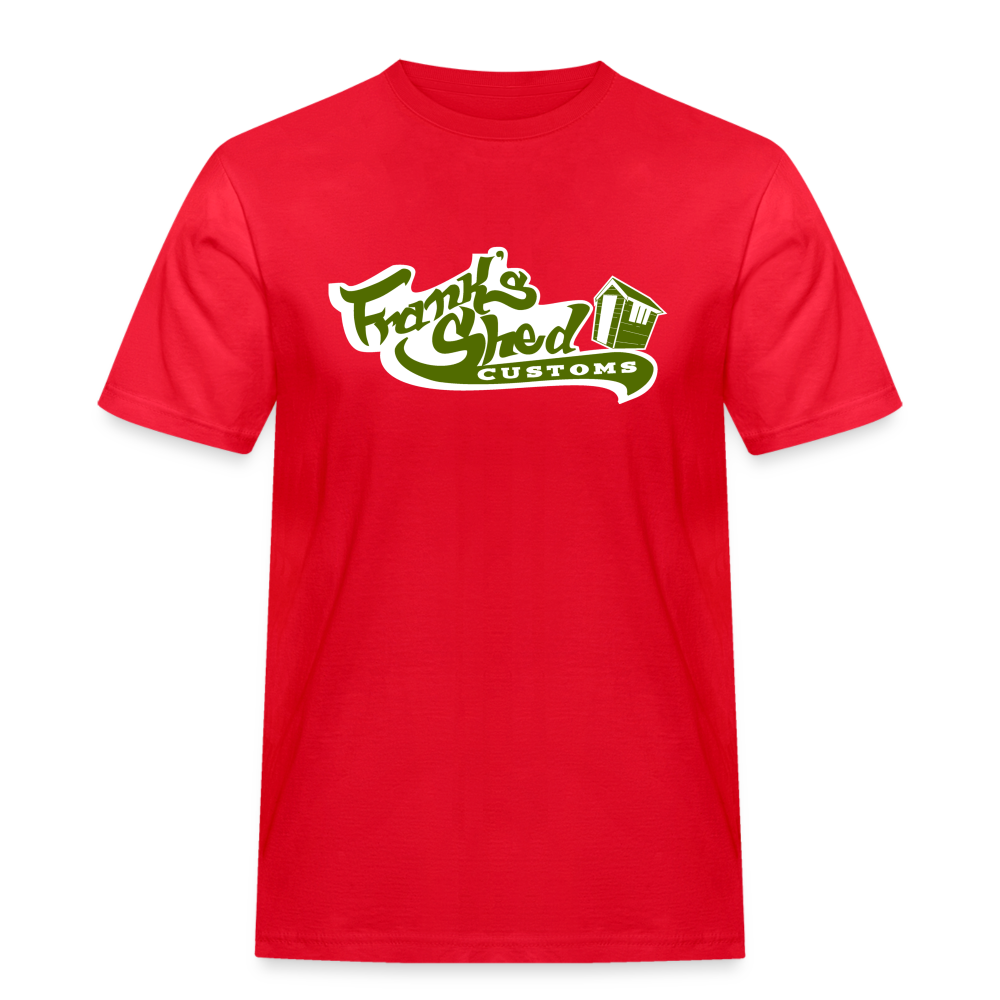 Franks Shed Customs (grün) - Rugged T-Shirt - Rot