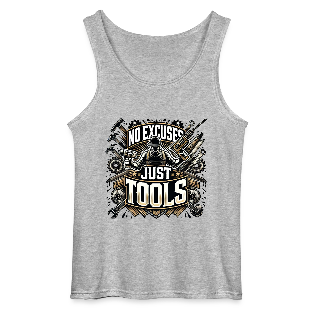 No Excuses, Just Tools! - Drill Sergeant Tank Top - Grau meliert
