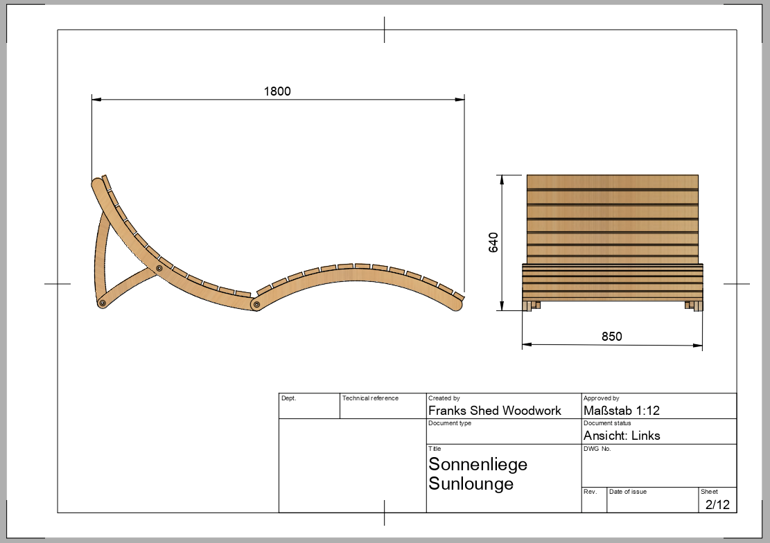 Faltbare XXL Sonnenliege (Bauplan)