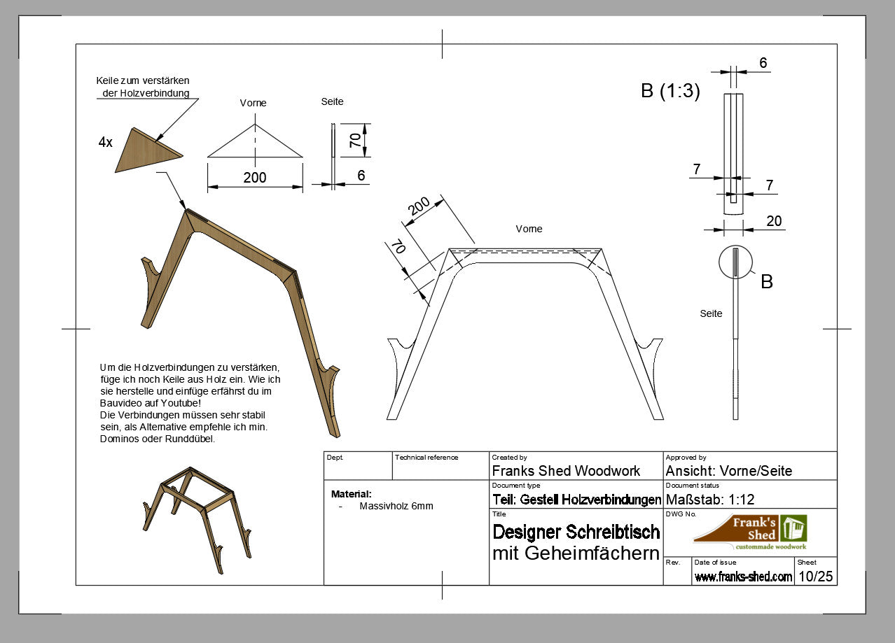 Designer Schreibtisch mit Geheimfächern