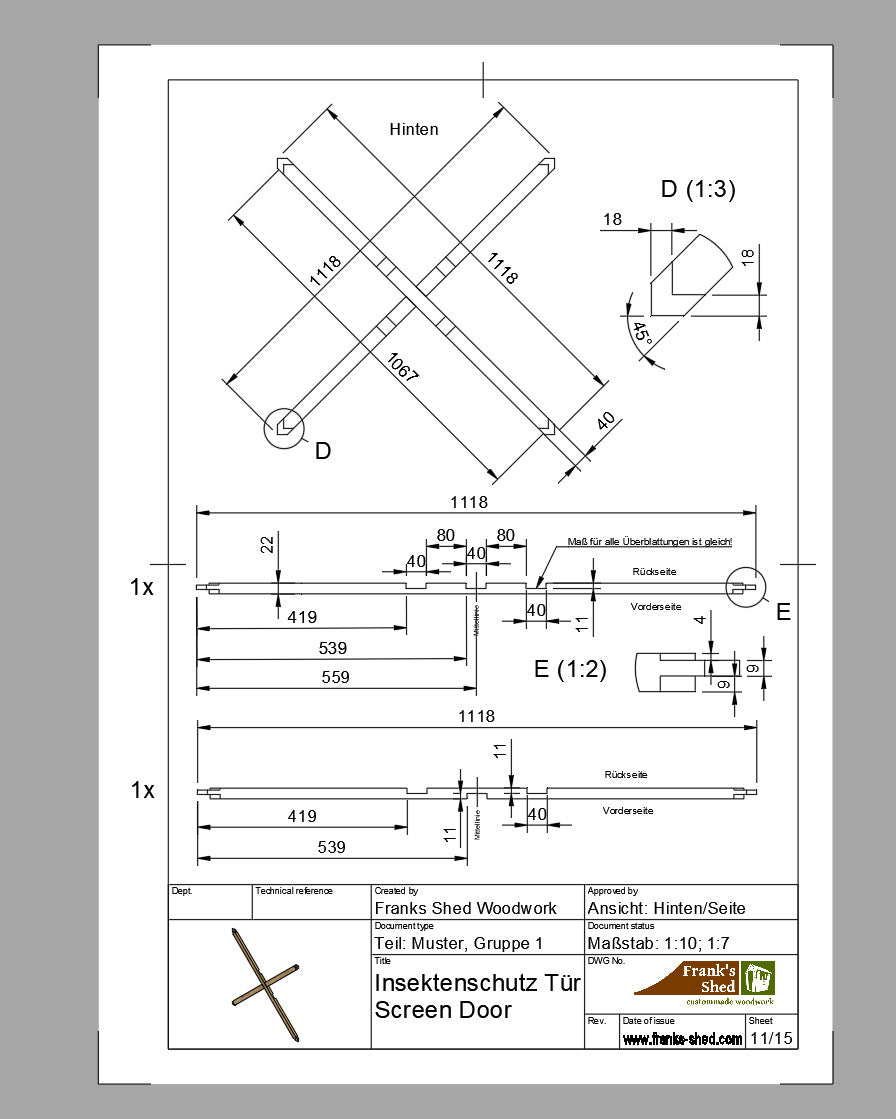 Designer Insektenschutztür (Bauplan)