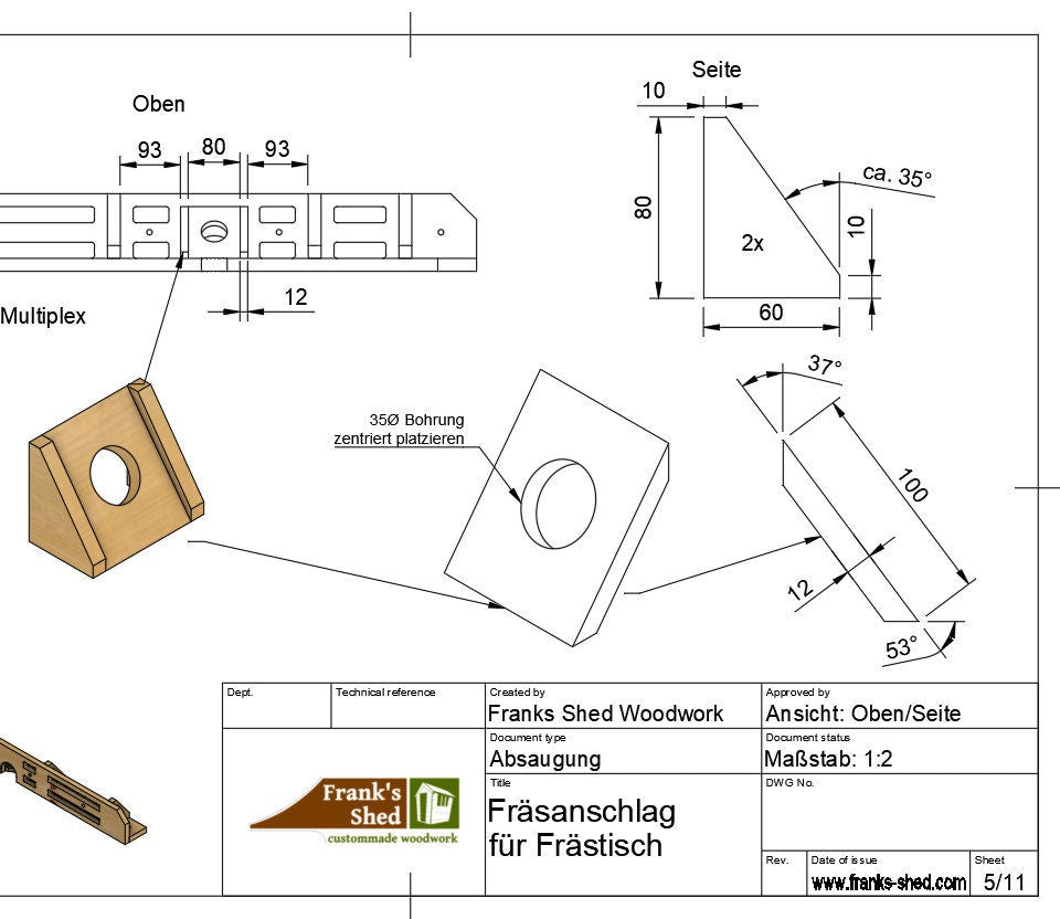 Fräsanschlag für Profi-Frästisch (Bauplan)