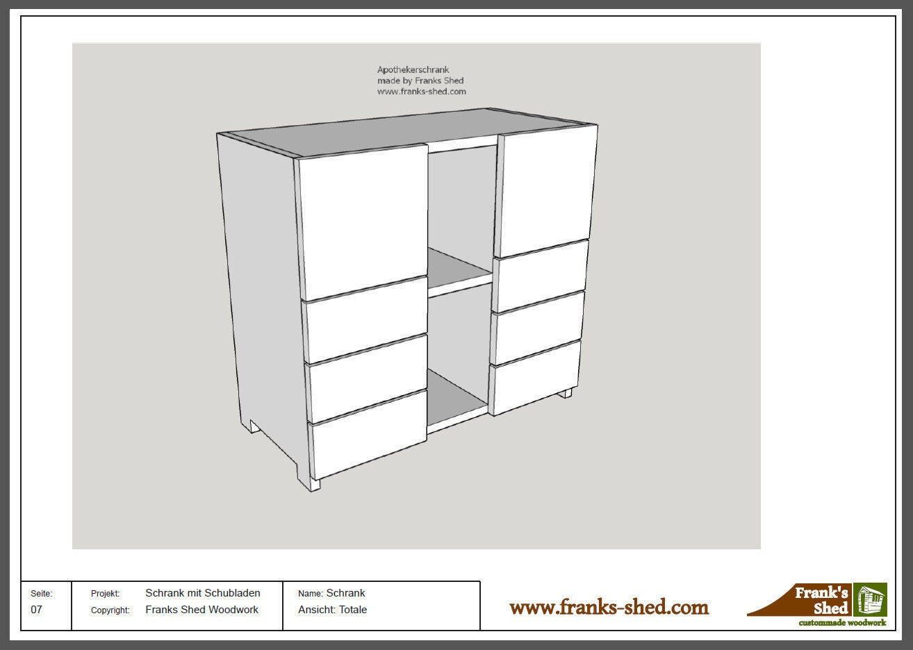 Schrank mit Schubladen
