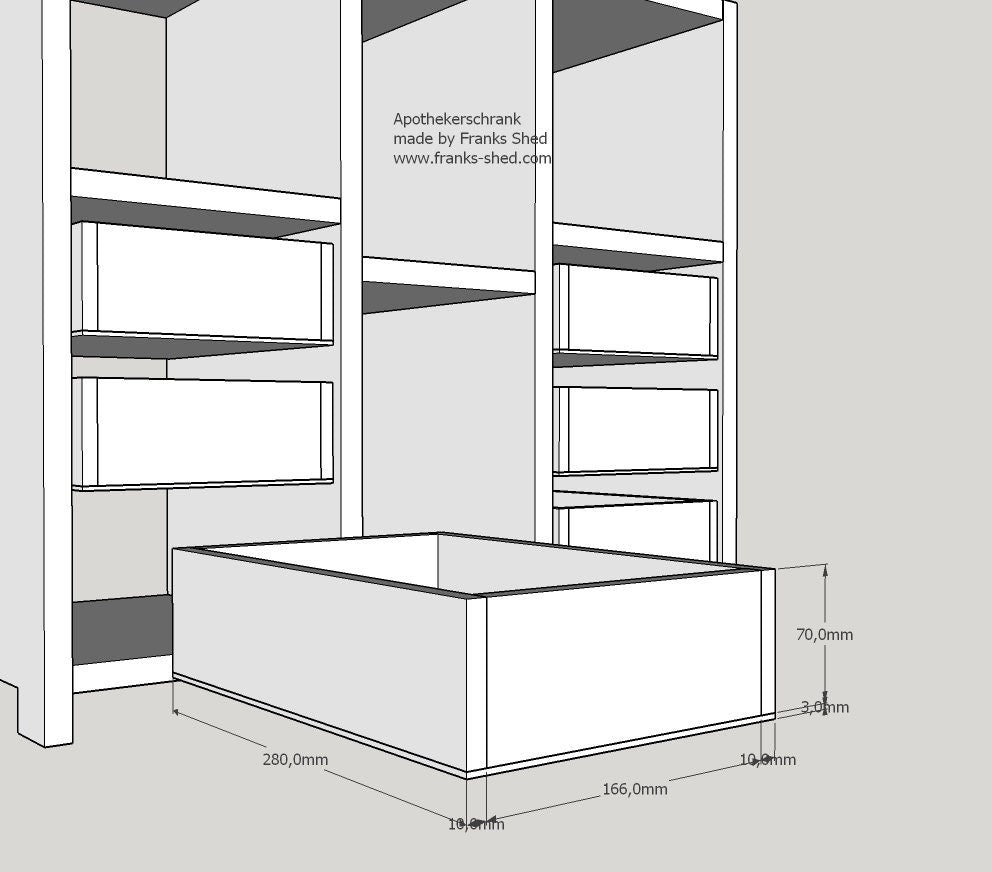 Schrank mit Schubladen
