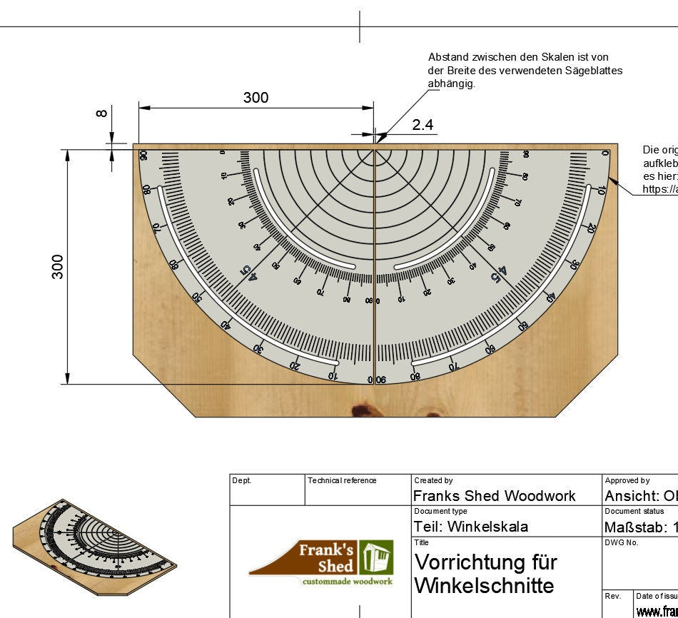 Perfekte Winkel sägen (Bauplan)