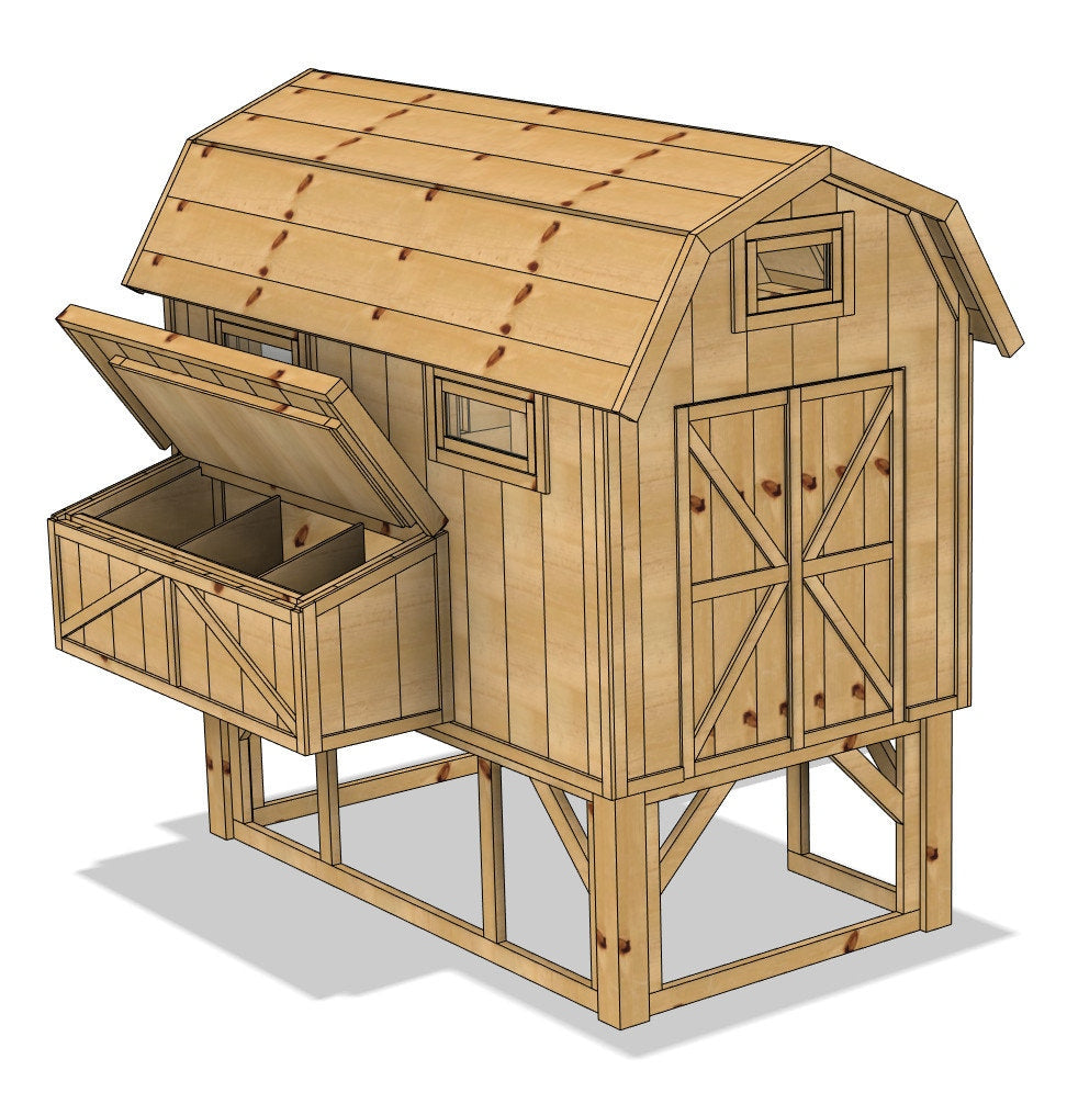 Hühnerstall für min. 6 Hühner (Bauplan)