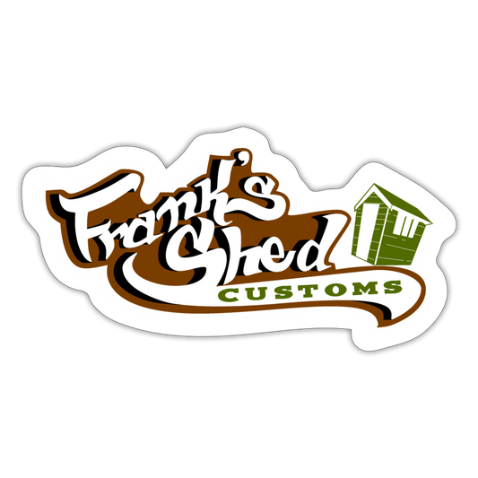 Franks Shed Customs - STICKER 10x10cm - Mattweiß