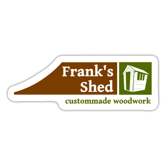 Franks Shed - STICKER 10x10cm - Mattweiß