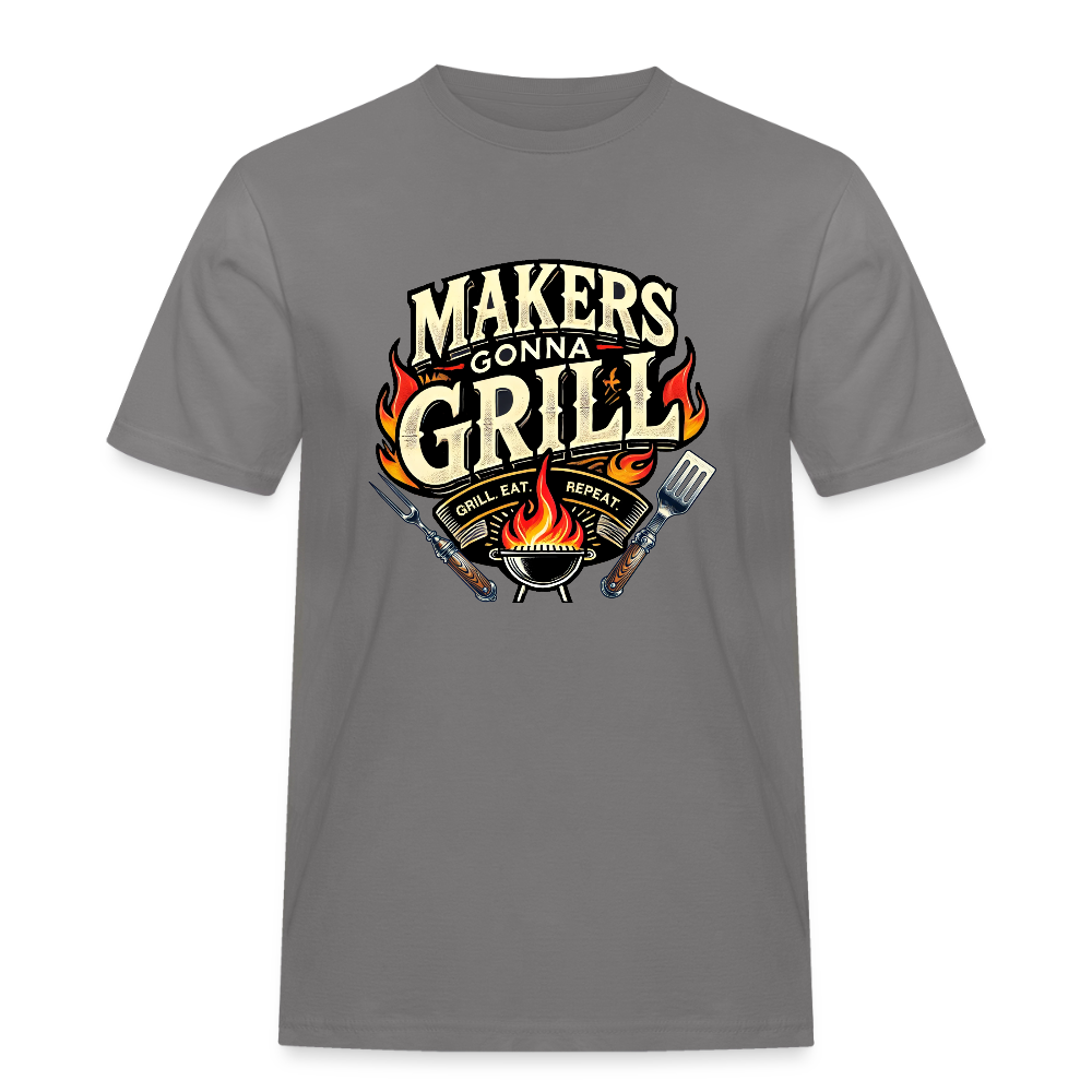 Makers gonna Grill - Rugged T-Shirt - Grau