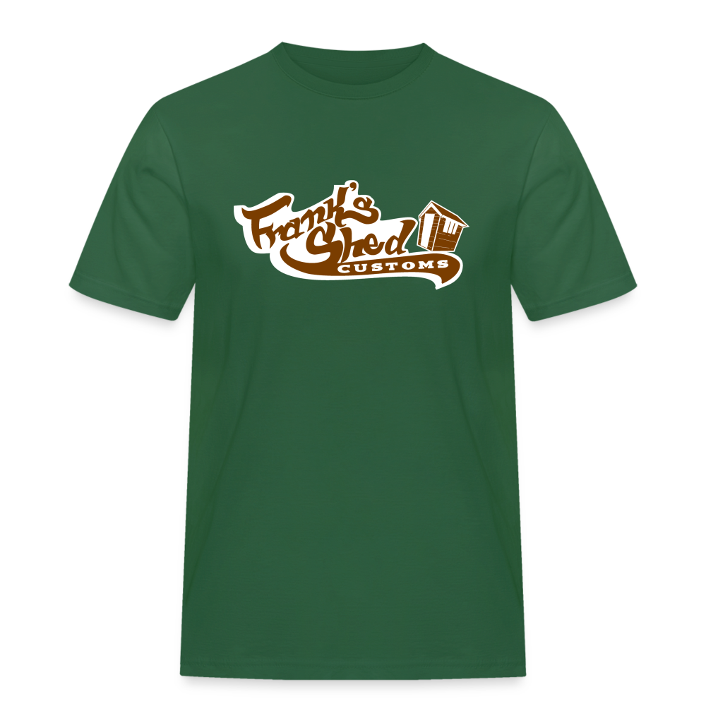 Franks Shed Customs (braun) - Rugged T-Shirt - Flaschengrün