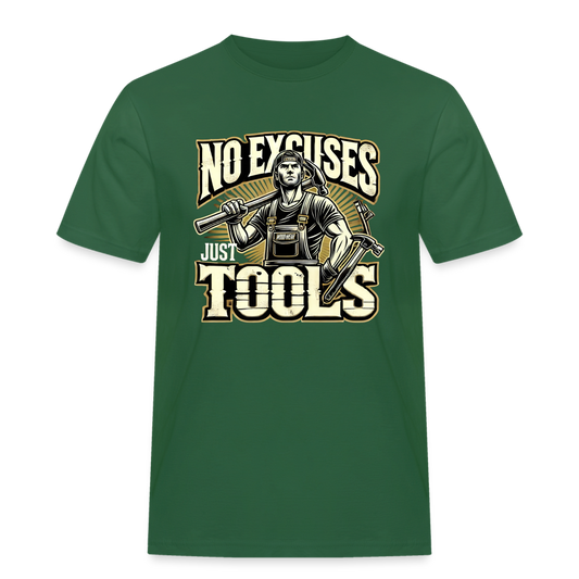 No Excuses, Just Tools! - Tool Titan Rugged T-Shirt - Flaschengrün