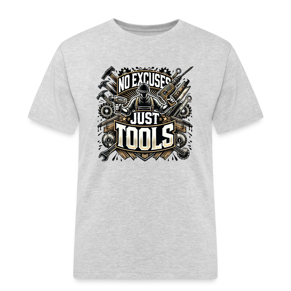No Excuses, Just Tools! - Drill Sergeant Rugged T-Shirt - Grau meliert