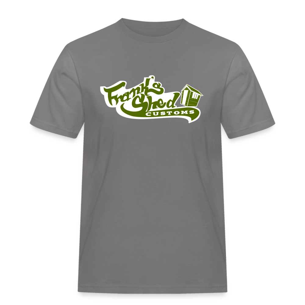 Franks Shed Customs (grün) - Rugged T-Shirt - Grau