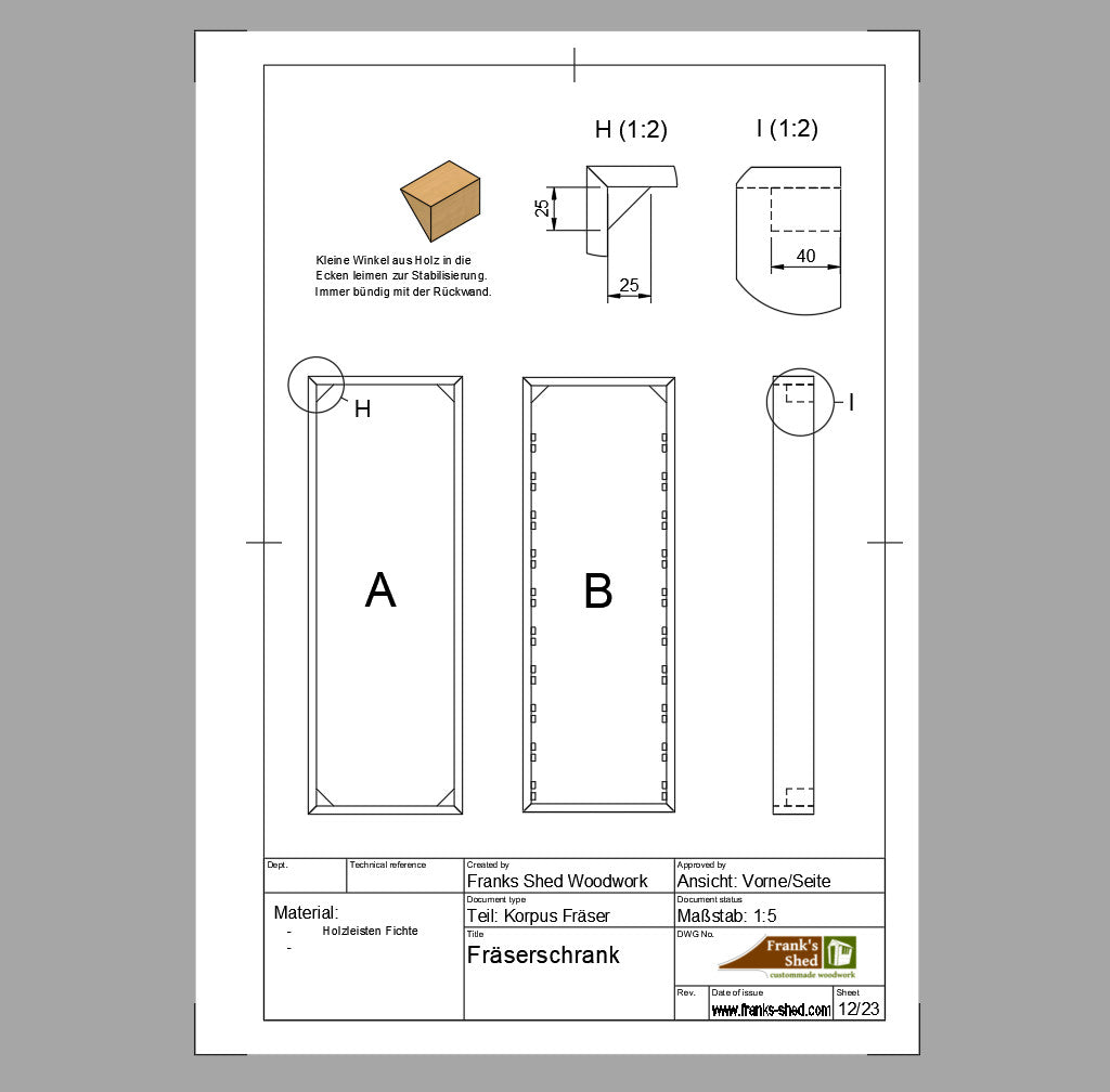 Fräserschrank für kleine Werkstätten