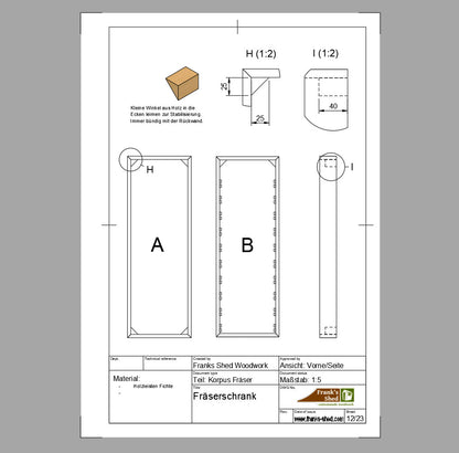 Fräserschrank für kleine Werkstätten (Bauplan)