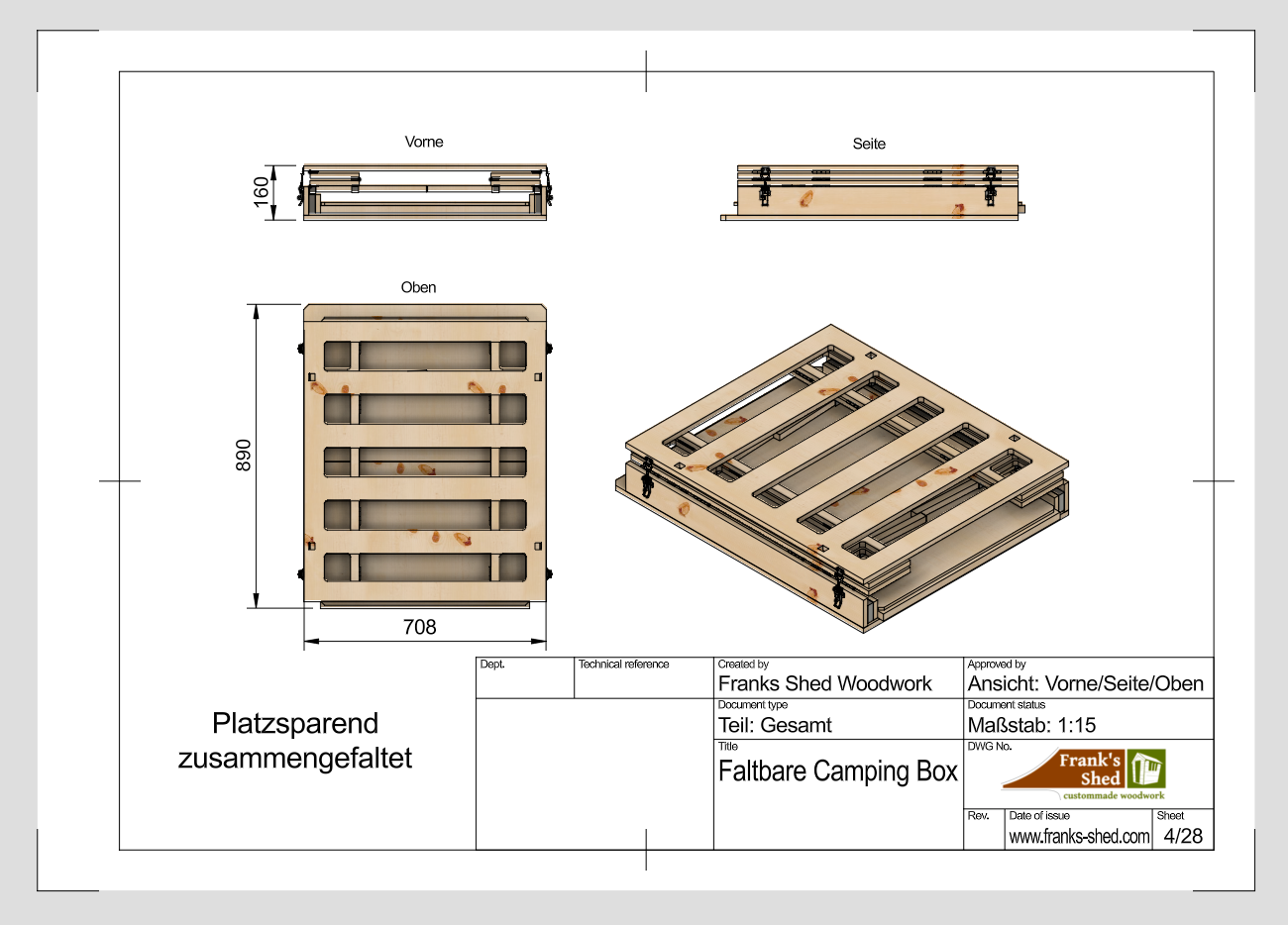 Faltbare Camping-Box (Bauplan)