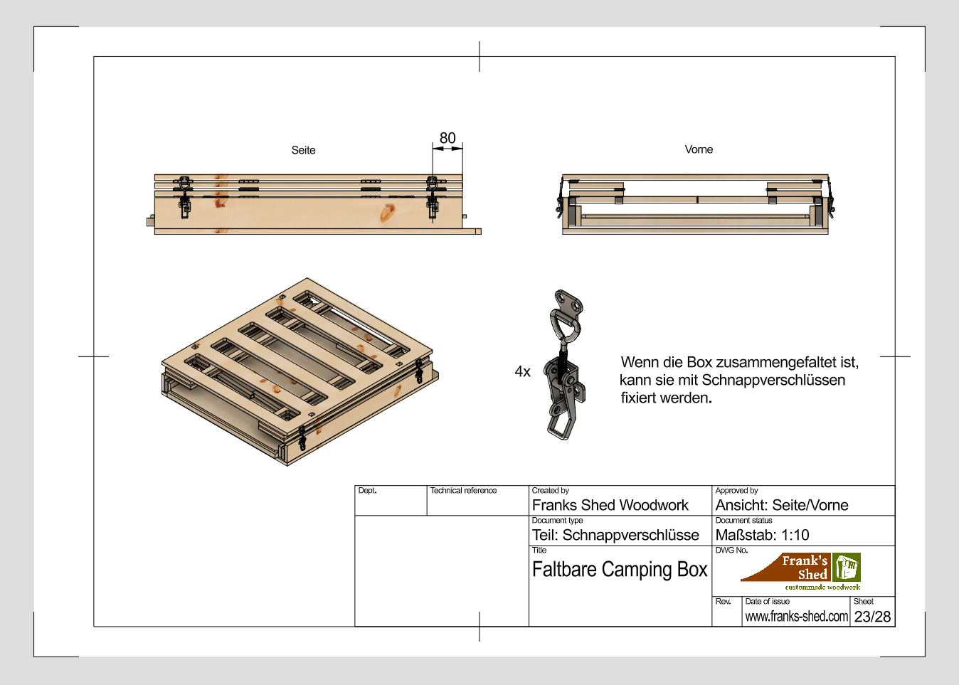 Faltbare Camping-Box (Bauplan)