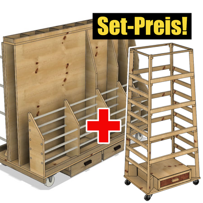 Heavy Duty SET Groß: Holzlager + Zwingenturm (Baupläne)