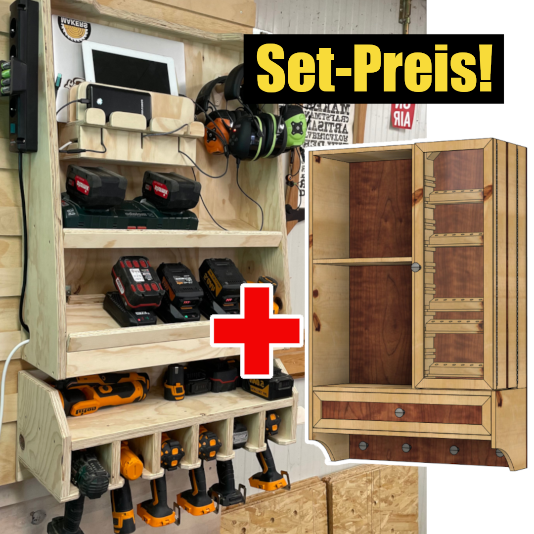 Ordnungs SET: Fräserschrank + Multi-Ladestation (Baupläne)