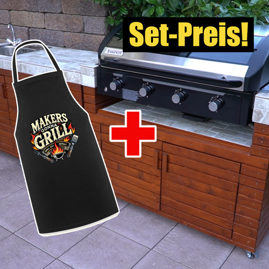 Grillmeister SET: Outdoor Küche + "Maker" Grillschürze