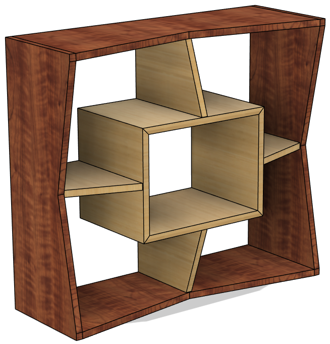Modernes Wandregal aus Holz