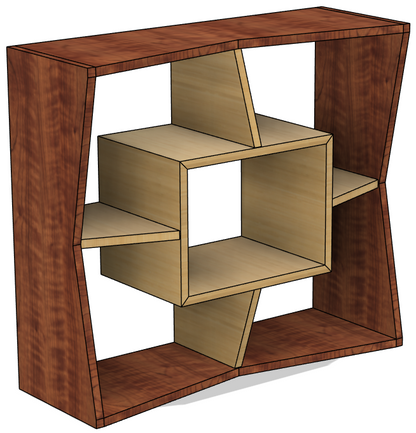 Modernes Wandregal aus Holz