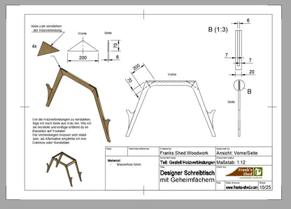 Designer Schreibtisch mit Geheimfächern