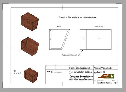 Designer Schreibtisch mit Geheimfächern