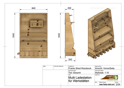 Ordnungs SET: Fräserschrank + Multi-Ladestation (Baupläne)