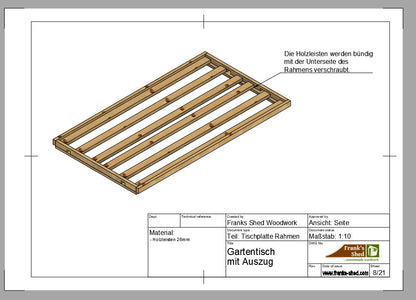 L-XXL Gartentisch mit Auszug (Bauplan)