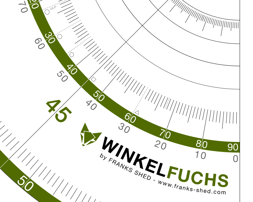 WINKELFUCHS-Winkelskala (Aufkleber)
