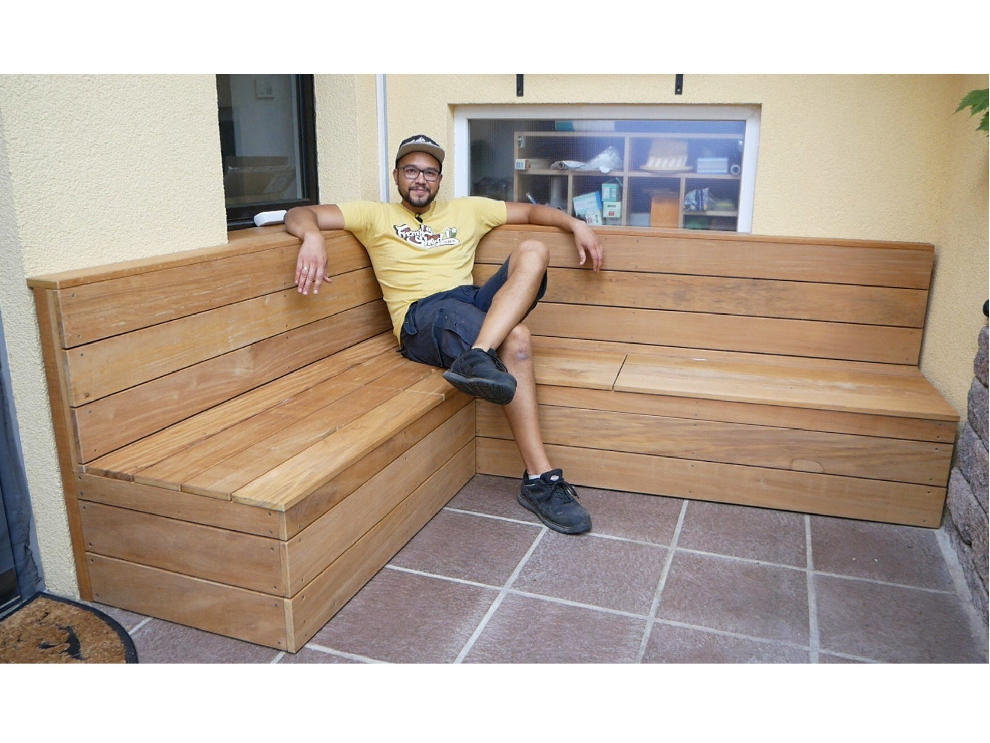 bank mit aufbewahrung selber bauen Sitzbank für Terrasse & Garten (Bauplan) – Frank's Shed