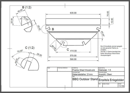 Mobiler Grilltisch aus Holz (Bauplan)