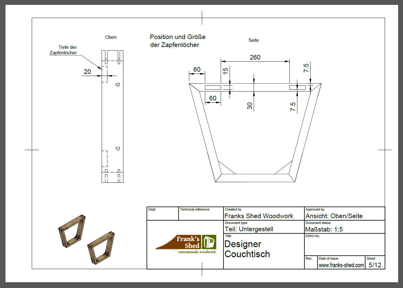 Designertisch aus Holz