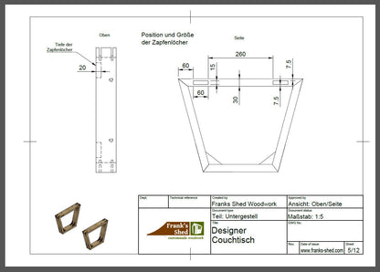 Designertisch aus Holz