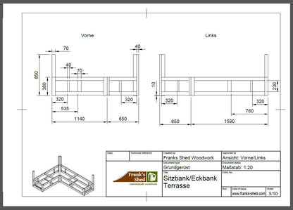 Sitzbank für Terrasse & Garten (Bauplan)