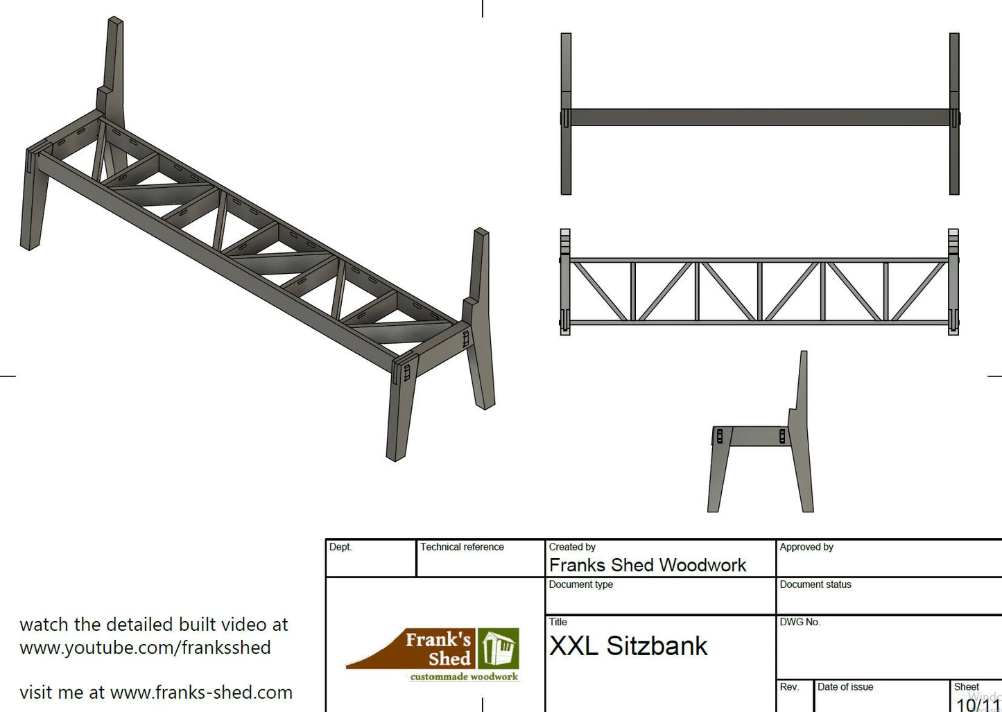 XXL Sitzbank aus Holz