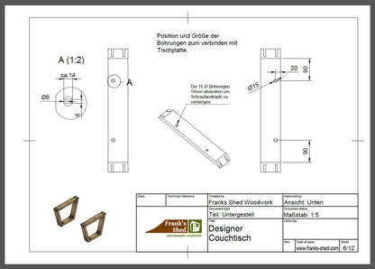 Designertisch aus Holz