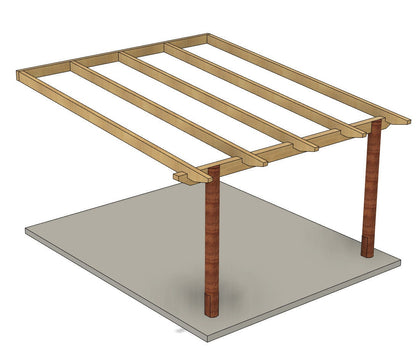 Terrassenüberdachung aus Holz (Bauplan)