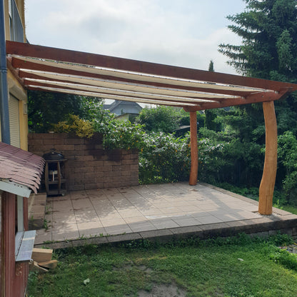 Terrassenüberdachung aus Holz (Bauplan)