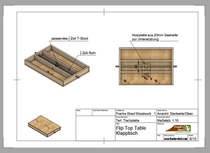Fliptop Table / Klapptisch (Bauplan)