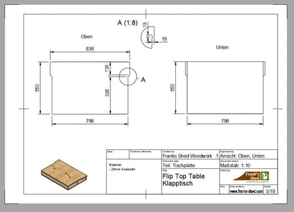 Fliptop Table / Klapptisch (Bauplan)