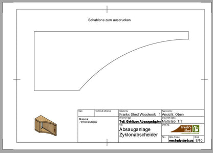 Zyklonabscheider Absauganlage (Bauplan)