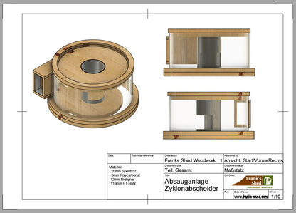 Zyklonabscheider Absauganlage (Bauplan)