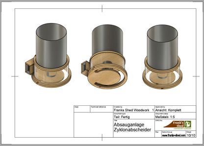 Zyklonabscheider Absauganlage (Bauplan)