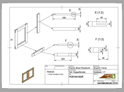 Hühnerstall für min. 6 Hühner (Bauplan)
